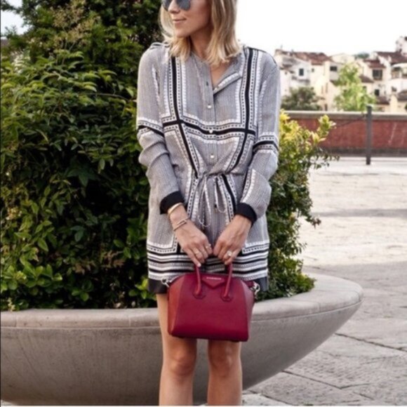 New Revolve x Rachel Zoe Phoebe 100% silk geometric print button front romper - Picture 4 of 16